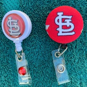 St Louis Cardinals badge reel clips
